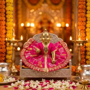 Laddu Gopal 6 Inch Rangoli Gulabi Chora Poshak