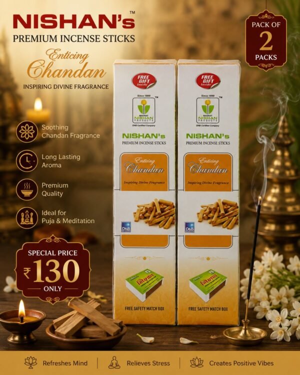 NISHAN’s Enticing Chandan Premium Incense Sticks – Pack of 2