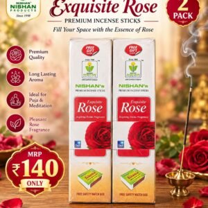 Nishan’s Exquisite Rose Premium Incense Sticks – Pack of 2