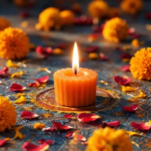 Tripti Mart Sparkle Glow Multicolour Decorative Candles – Pack of 4 - Image 2