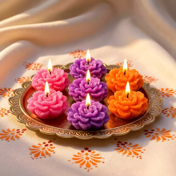 Blooming Rose Candle Set – Pack of 9