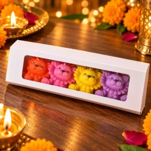 Tripti Mart Cute Lion Candle Gift Set – 4 Pieces - Image 2