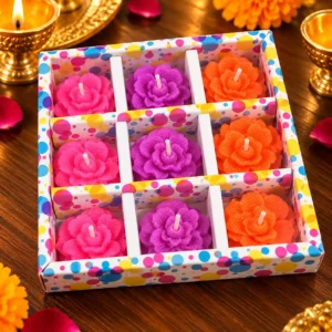 Blooming Rose Candle Set – Pack of 9 - Image 2