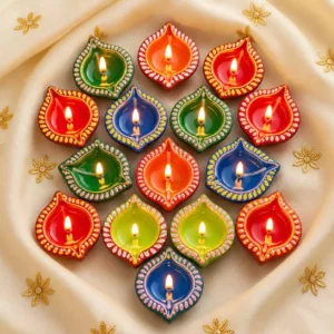 Rangoli Glow Decorative Diya Candles Set – 14 Pieces - Image 2