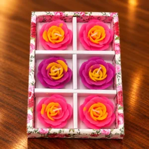 Blooming Rose Decorative Flower Candles - Image 2