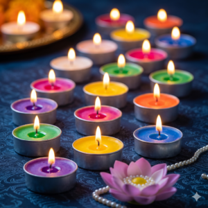 Sparkling Rainbow Tealight Candles – Pack of 12 - Image 1