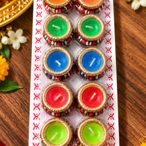 Multicolour Festive Ghot Candles for Diwali, Puja & Home Decor - Image 2