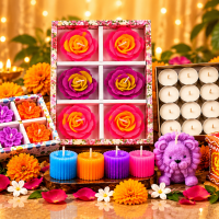 Festive Floral Candle Gift Display